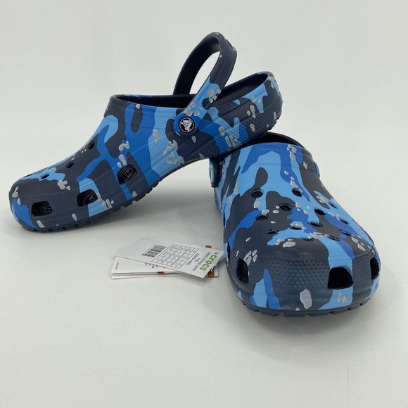 CROCS Other - Crocs Men’s Size 13 Clog Shoes Classic Printed Camo Navy Multi NEW